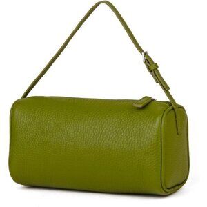 ⚡Women Olive Green Lychee Pattern Full Grained Leather Crossbody Strap Bag